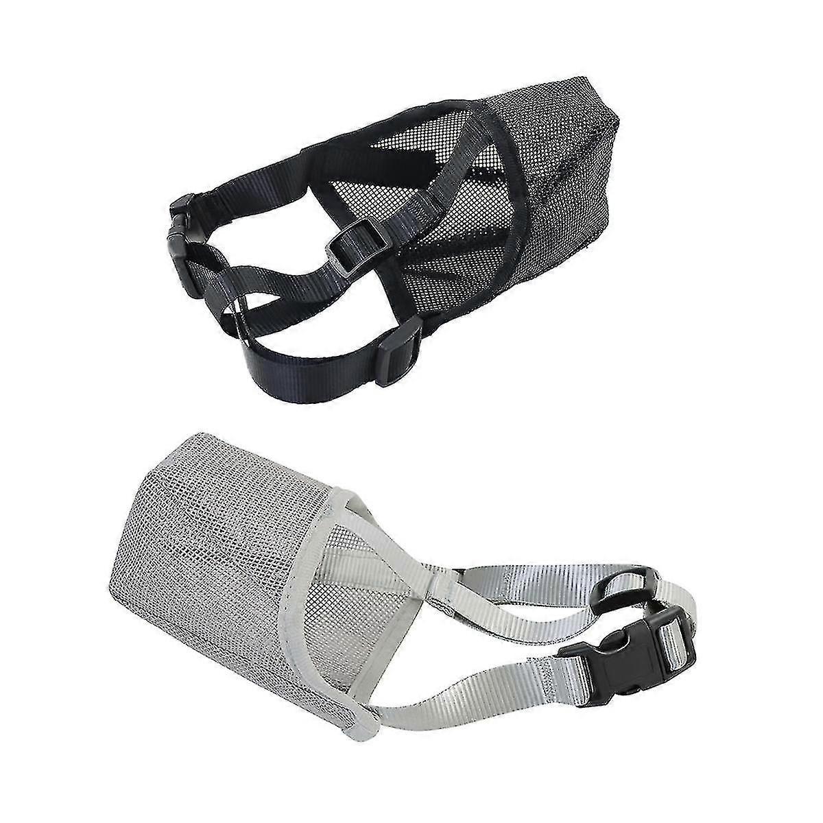 2pcs Adjustable Mesh Dog Muzzle For Small Medium Dog, For Prevent Biting Chewing Licking (s: Snout:8inch-9inch)