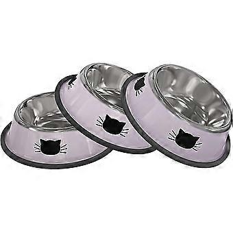 3pcs rustfritt stål katt og liten hund bolle sklisikker base kjæledyr forsyninger