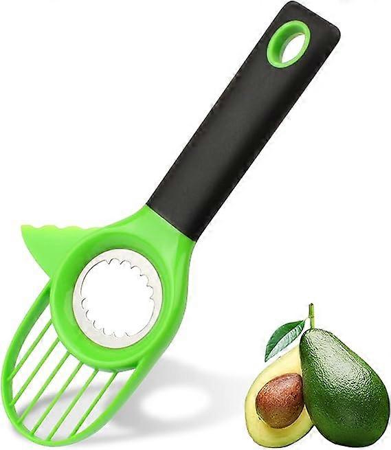 3 in 1 Avocado Slicer Tool with Grip Handle,Multifunctional Avocado Knife peeler,Avocado Pitter and Cutter (Black+Green)