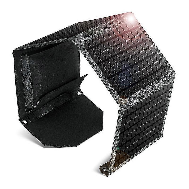 foldable portable solar charging panel, for portable power station and usb devices, durability and waterproof, high conversion efficiency.
