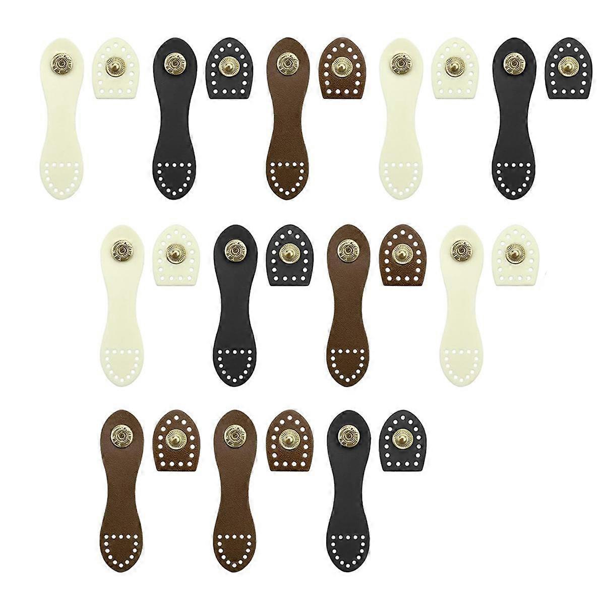 12 Pack Leather Snap Buckles Bag Straps Button String Sewing on Leather Purse Closure Snap Buttons