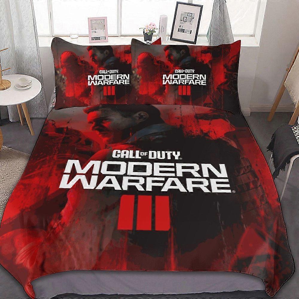 v44 Call Of Duty Modern Warfare Conjunto de Cama de 3 Peças Conjunto de Capa de Edredom Macio Quente e Confortável Conjunto de Cama com 1 Capa de Edredom e 2 Fronhas para Ser