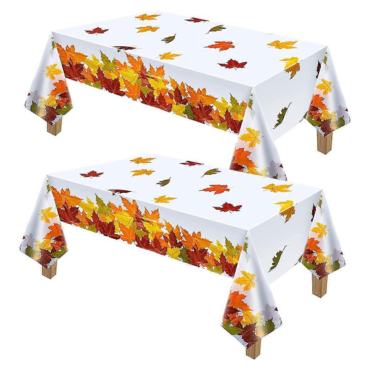 Thanksgiving Autumn Leaf Tablecloth Autumn Maple Leaf Tablecloth Waterproof Rectangular Plastic Tab