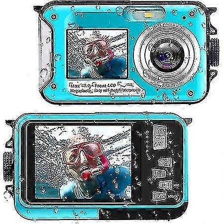 防水デジタルカメラ水中カメラフルHD 2.7k 48 MPビデオレコーダーセルフィーデュアルスクリーン16倍デジタルズーム懐中電灯Sn用防水カメラ