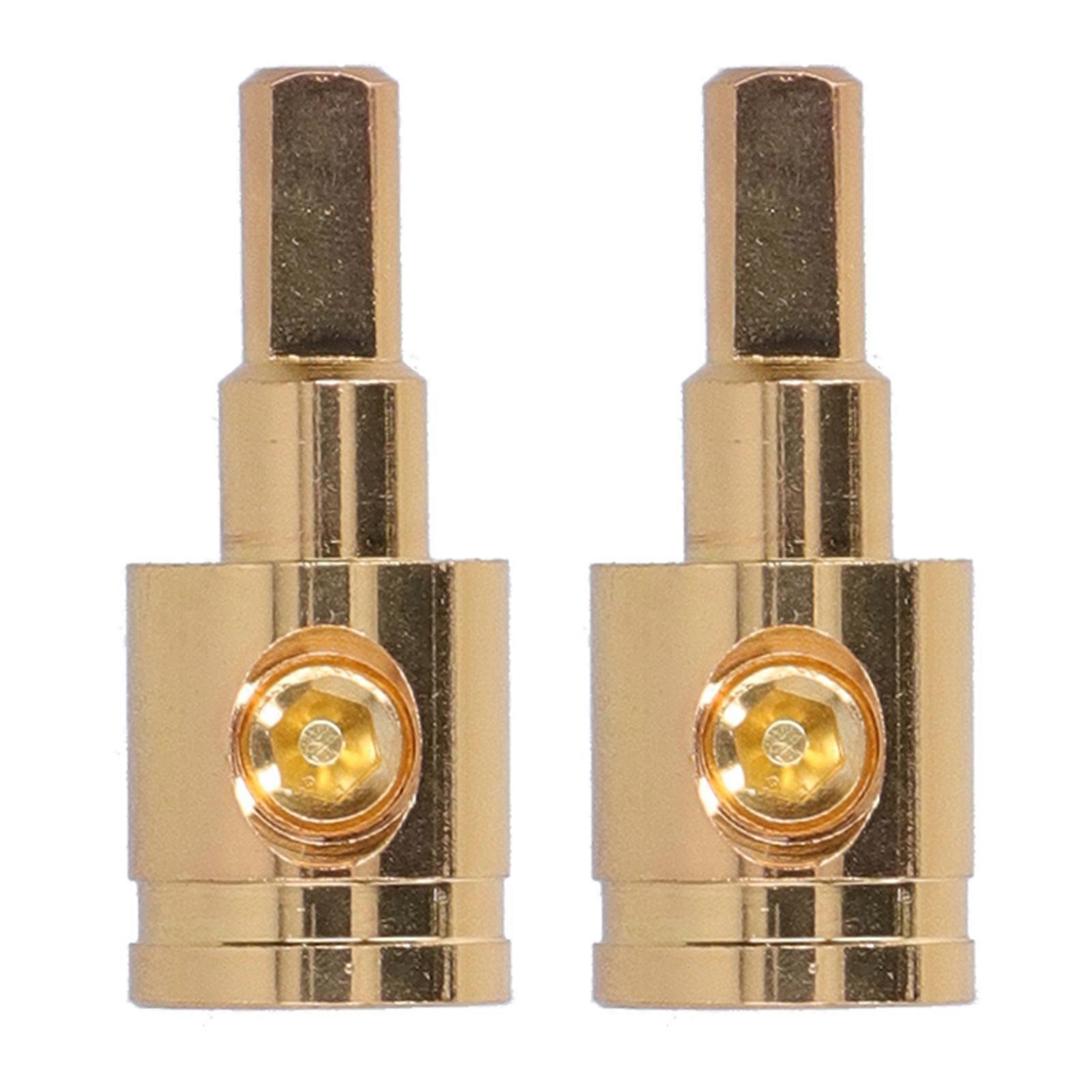 2pcs 0GA Wire Reducer Terminal Connector Pure Copper Gold Plated for Car Audio Amplifier Modification