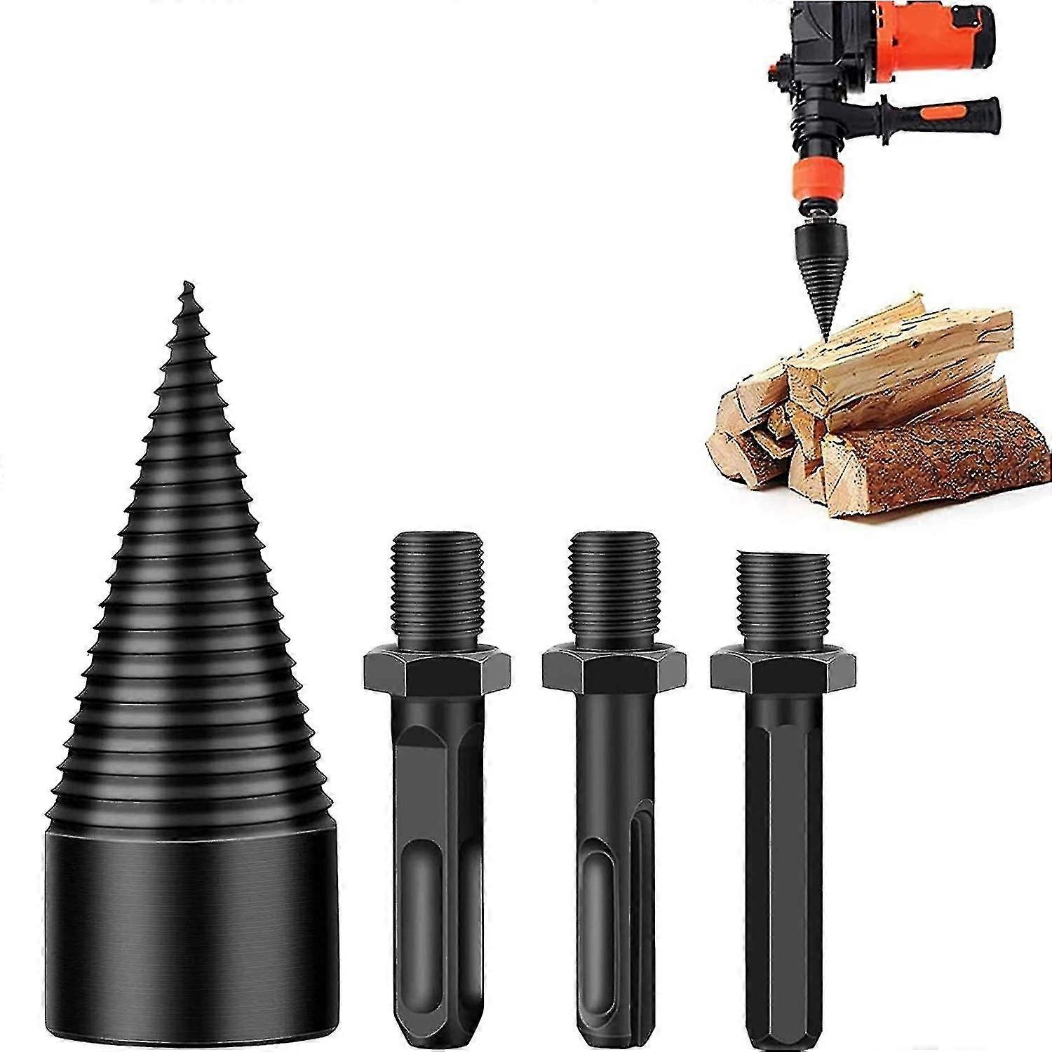 45mm Log Splitter, Log Splitter, Safe Drill Wood Splitter, Log Splitter, Log Splitter For Splitting Wood, Wood Drill Bit For Firewood Machine (hex+squ