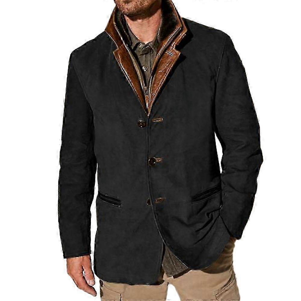 Ανδρικό Μπουφάν Vintage Fleece Σουέτ Μπουφάν Φθινόπωρο Χειμώνας Υπαίθριο Καθημερινό Σακάκι-Καλό