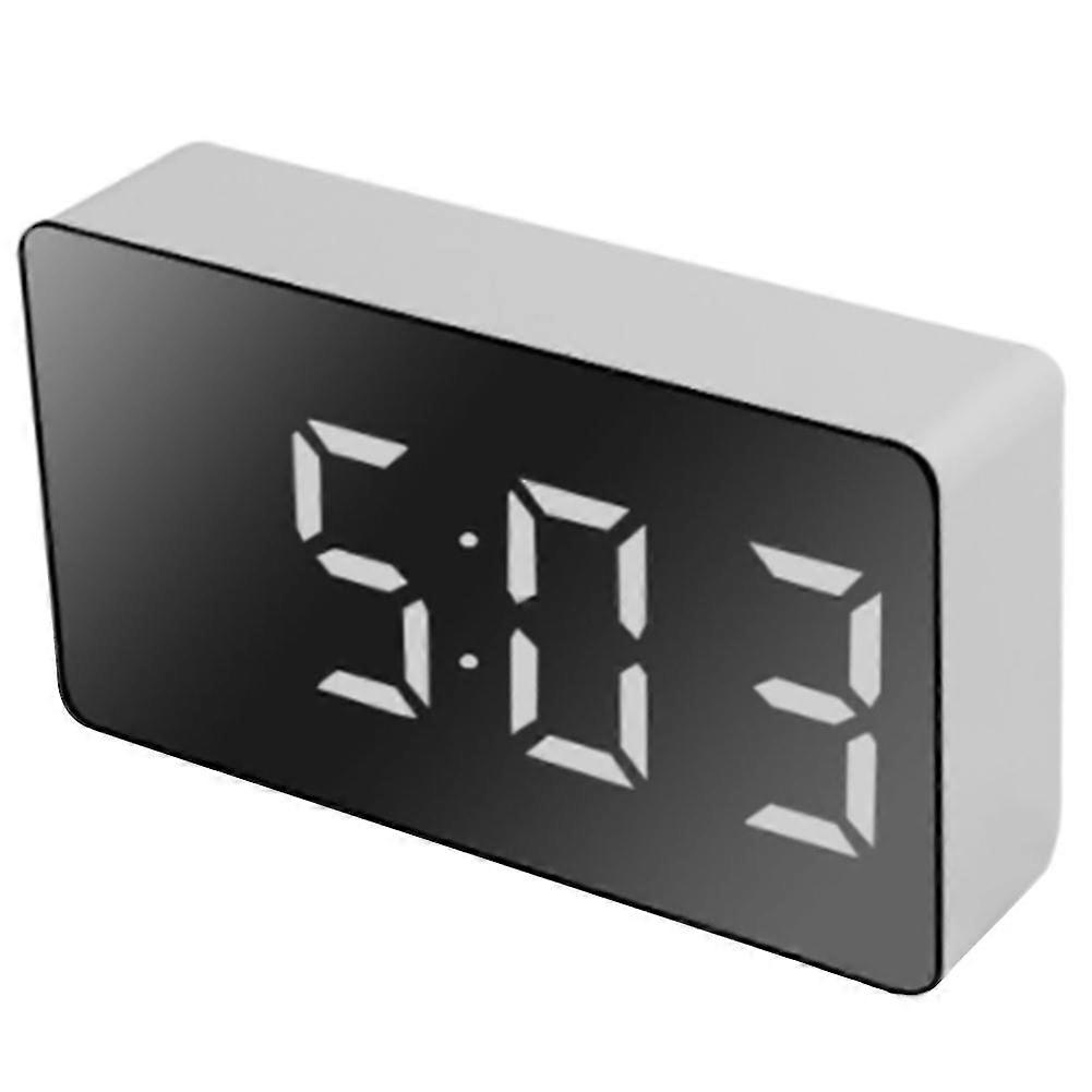 Led Multifunctional Mirror Clock, Digital Alarm Snooze Display Time Night Lcd Light,desktop Usb 5v/