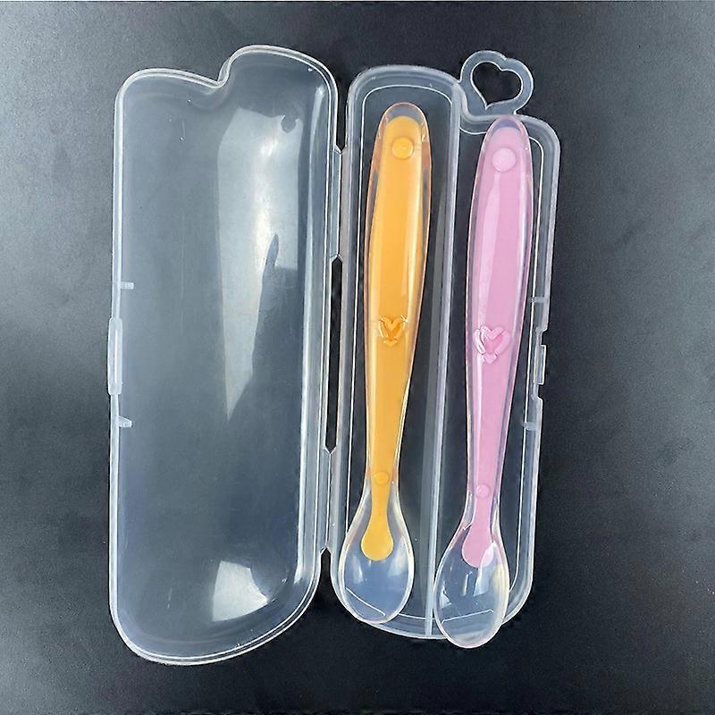 2pcs Baby Silicone Soft Spoon Training