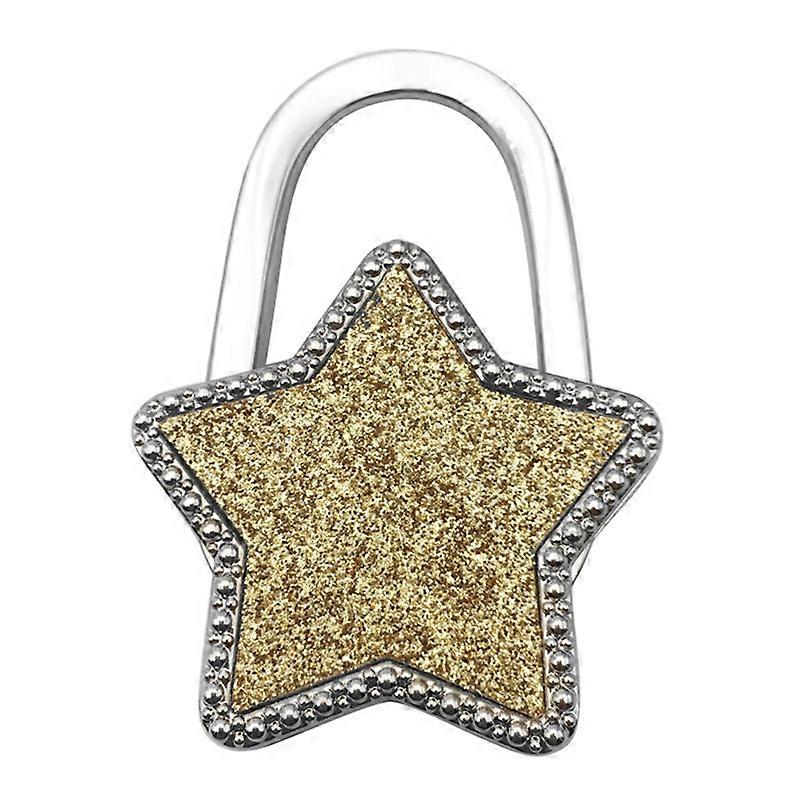 Bag Hook Shiny Folding Zinc Alloy Rhinestone Crown Star Table Edge Handbag Hanger for Home