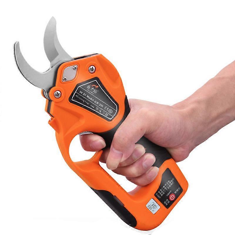 EVAGO Orange Electric Pruning Shears, Cordless Pruner with 2cm Diameter, Electric Pruner Include Finger Protection Function, Battery Pruner for Tree B