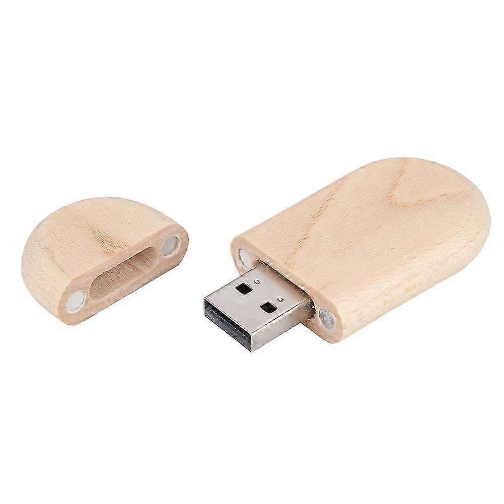 Oval Maple Wooden Shell USB 3.0 Flash Memory Drive Storage Stick With Box U Disk 64GB