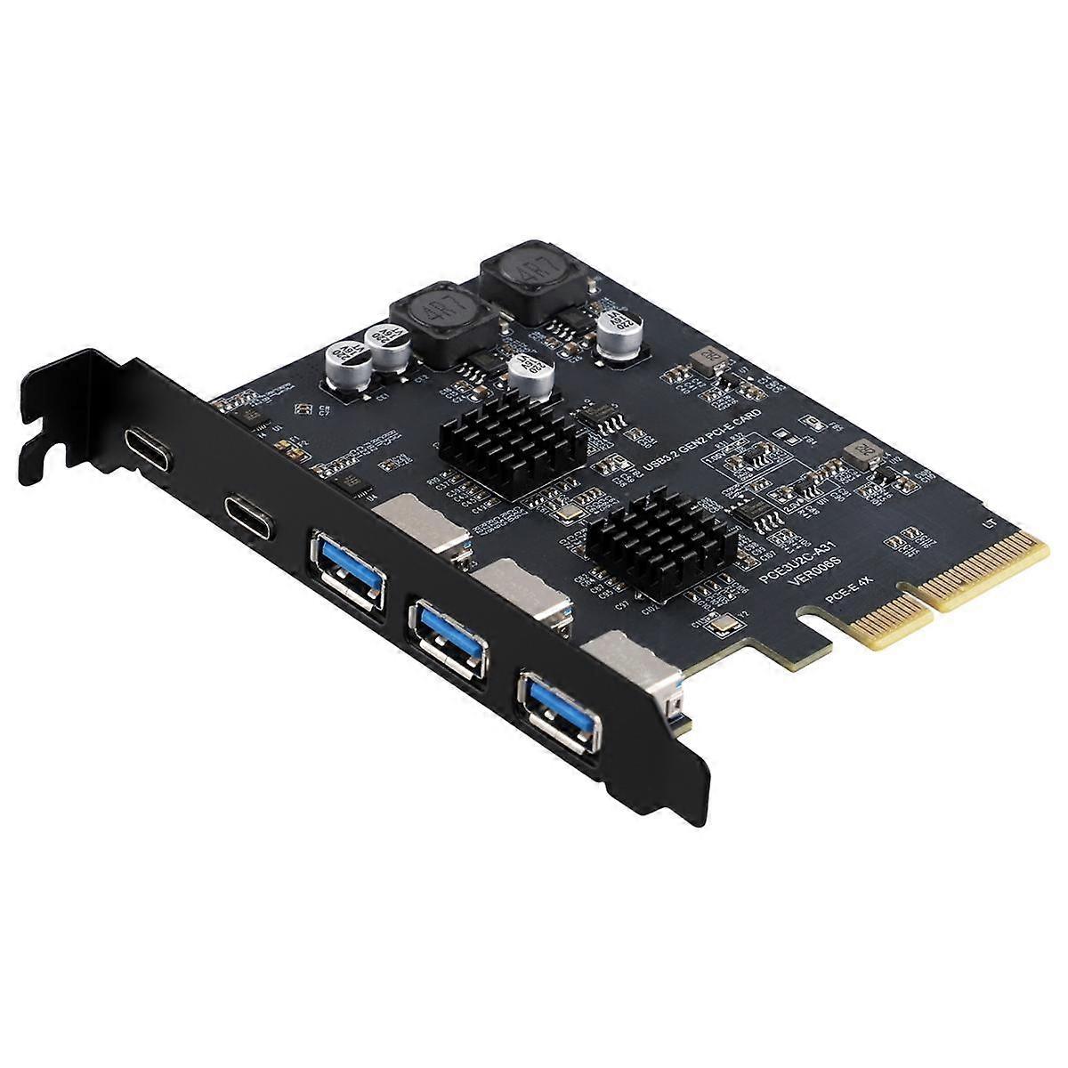 USB3.2 Expansion Card GEN2 10Gbps PCI-E 4X Adapter Card Portable TYPE-C Type-A Dual Chip Board,A