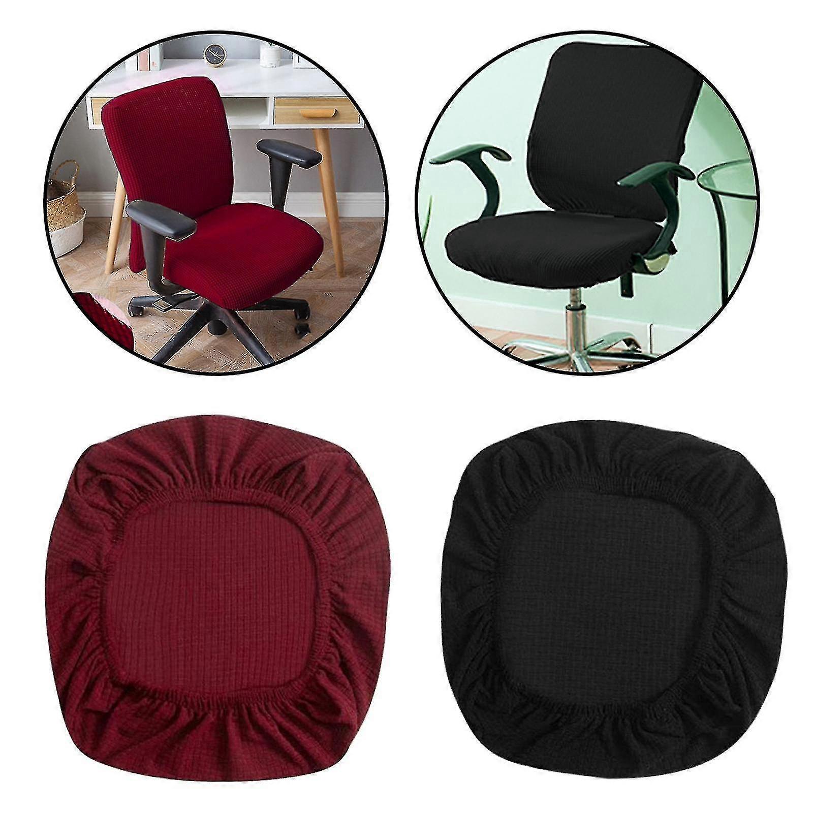 2x Bürostuhlbezug - Universal Stretch Schreibtischstuhlbezug Abnehmbarer Stuhl Slipcover Anti-Staub Computer Stuhl Sofabezüge für Schreibtisch Comp...