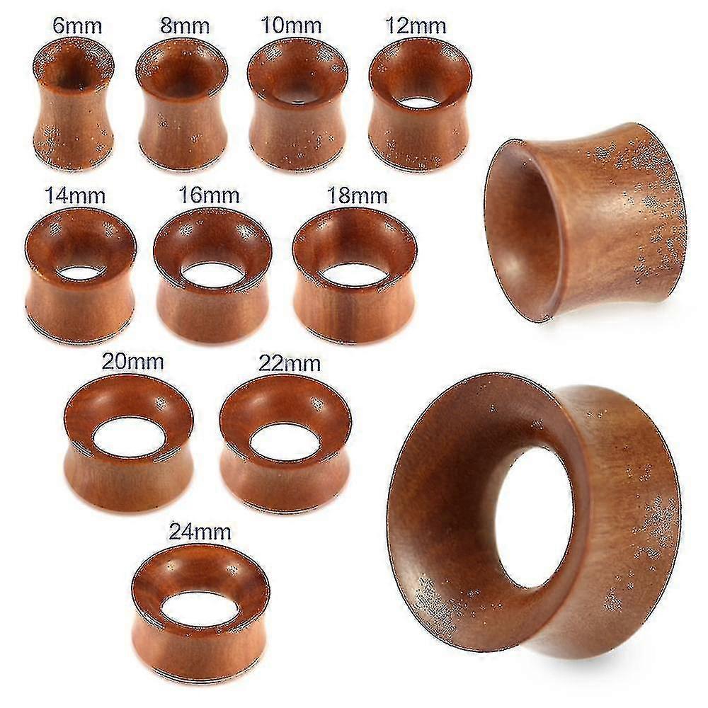 13/16 インチ( 20mm )ダブルフレアオーガニックナチュラルチーク材 木製ゲージトンネルイヤープラグ