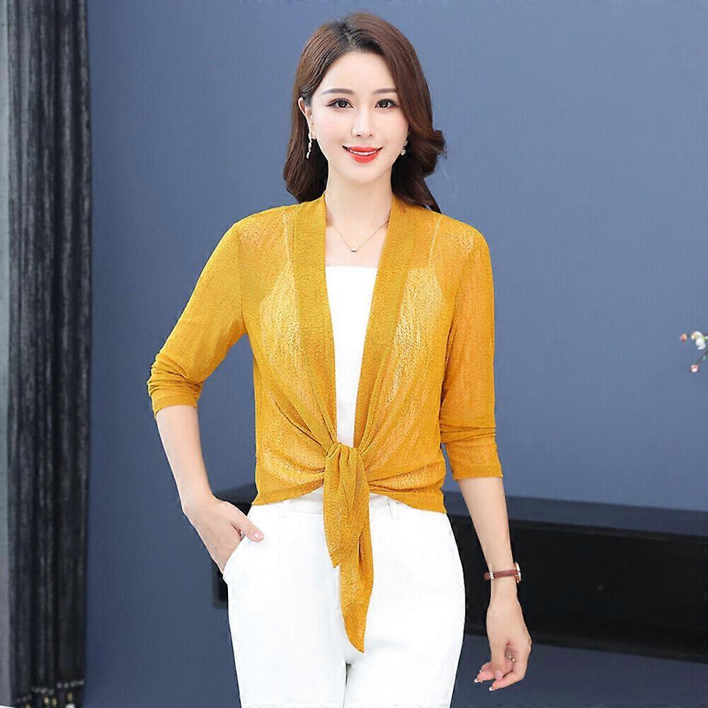Sunscreen Cardigan Coats Open Front Tops Shawl Cropped Jackets Thin Breathable