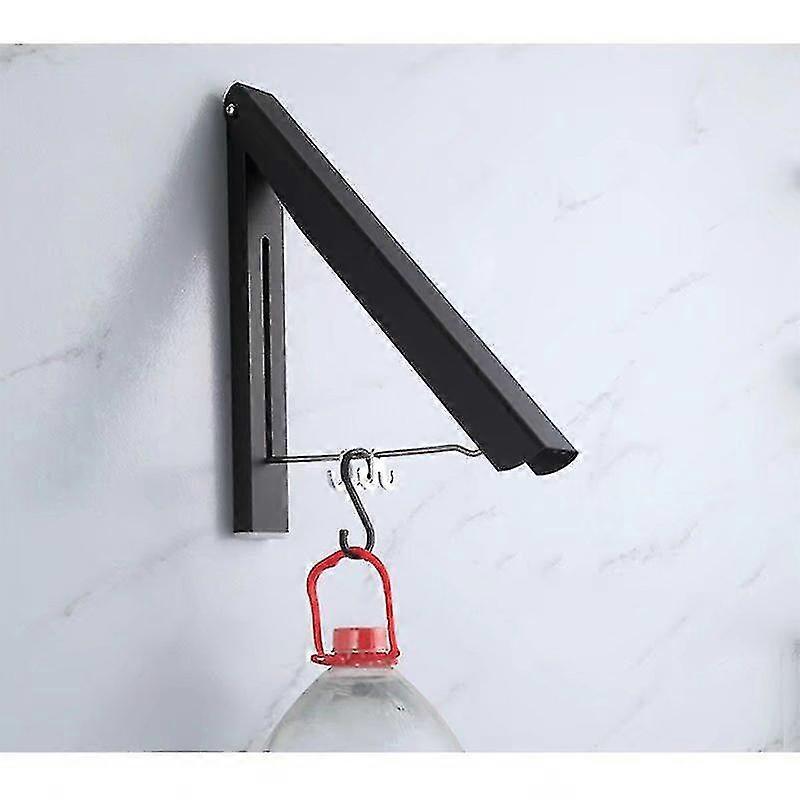 Retractable Wardrobe Bar - Wall-mounted Clothes Rack - Black