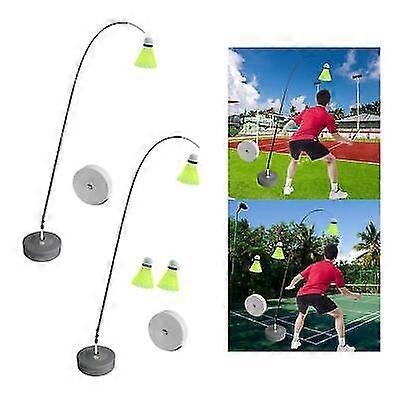 Self study Badminton Trainer Set Telescopic Rod Rebound Practice Aid Tool,100% New