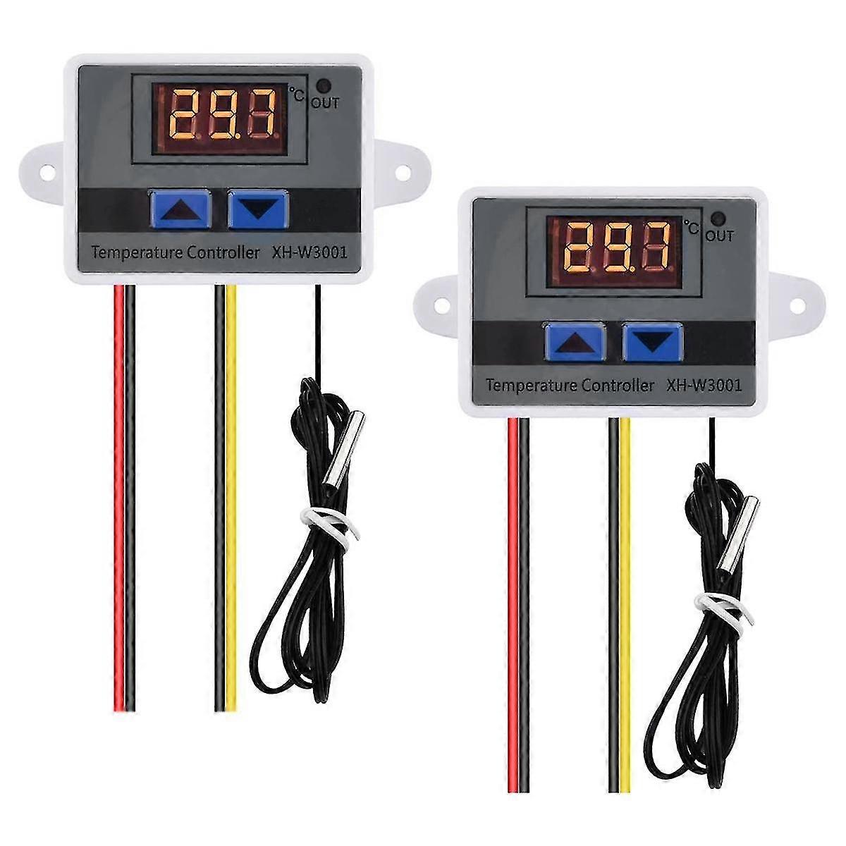 2pcs Xh-w3001 Digital Temperature Controller With Sensor Ac110v-220v Thermostat Temperature Switch