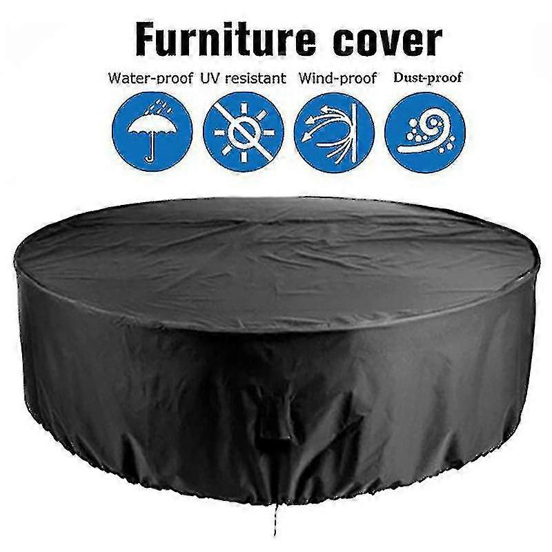 Capas para Móveis de Pátio, Capas para Móveis de Exterior Capa de Mesa Redonda Impermeável Capa Resistente a Lona Resistente a UV À Prova de Poeira Anti-desbotamento-hibn-h