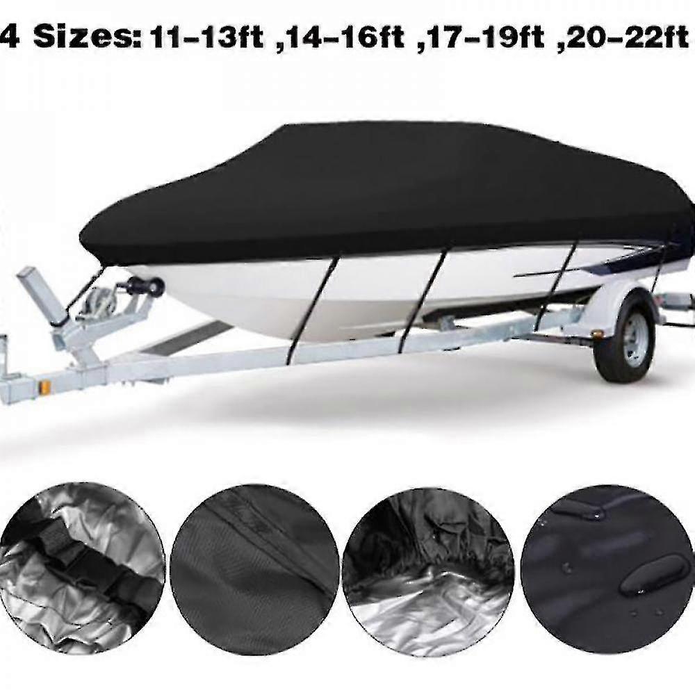 Wasserdichte Bootsabdeckung, strapazierfähiges Polyester-Canvas in Marinequalität, trailerbar, passend für V-Rumpf, Tri-Rumpf