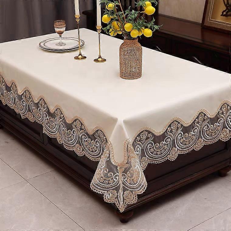 and Oil-Resistant Elegant Lace Design Tablecloth for Dining Tables