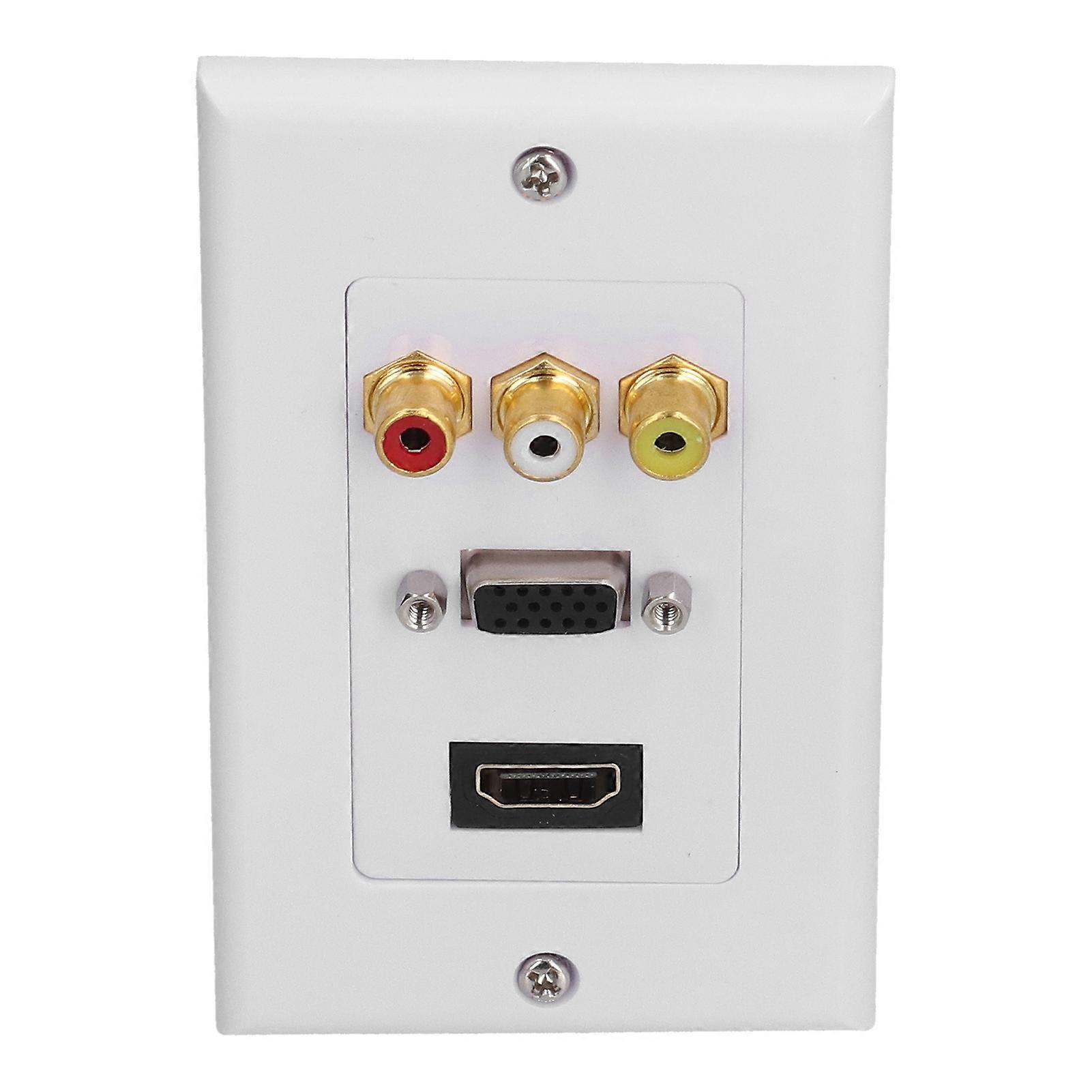Audio Video Wall Socket ABS Wear Resistant Durable No Welding Required Integrated Multimedia Wall Panel