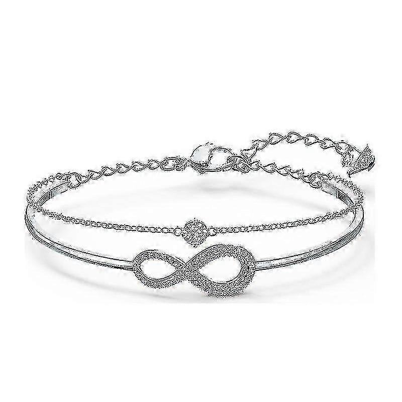 レディースブレスレット、調節可能なインフィニティブレスレット、ママへの友達へのギフトブレスレット、シルバー