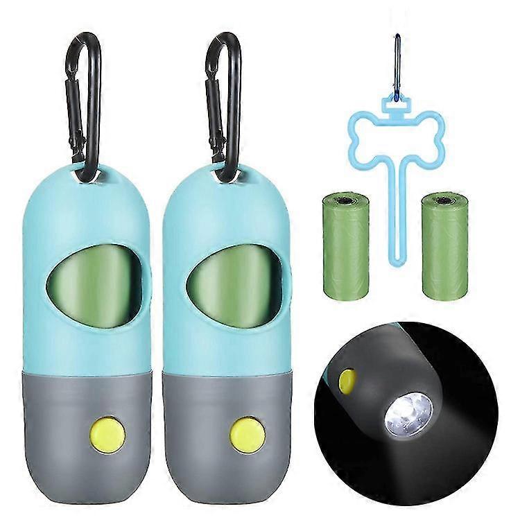 Garbage Bag With Led Flashlight 2 Led Capsule Dispenser 2 Rolls Of Degradable Garbage Bags 1 Lifter