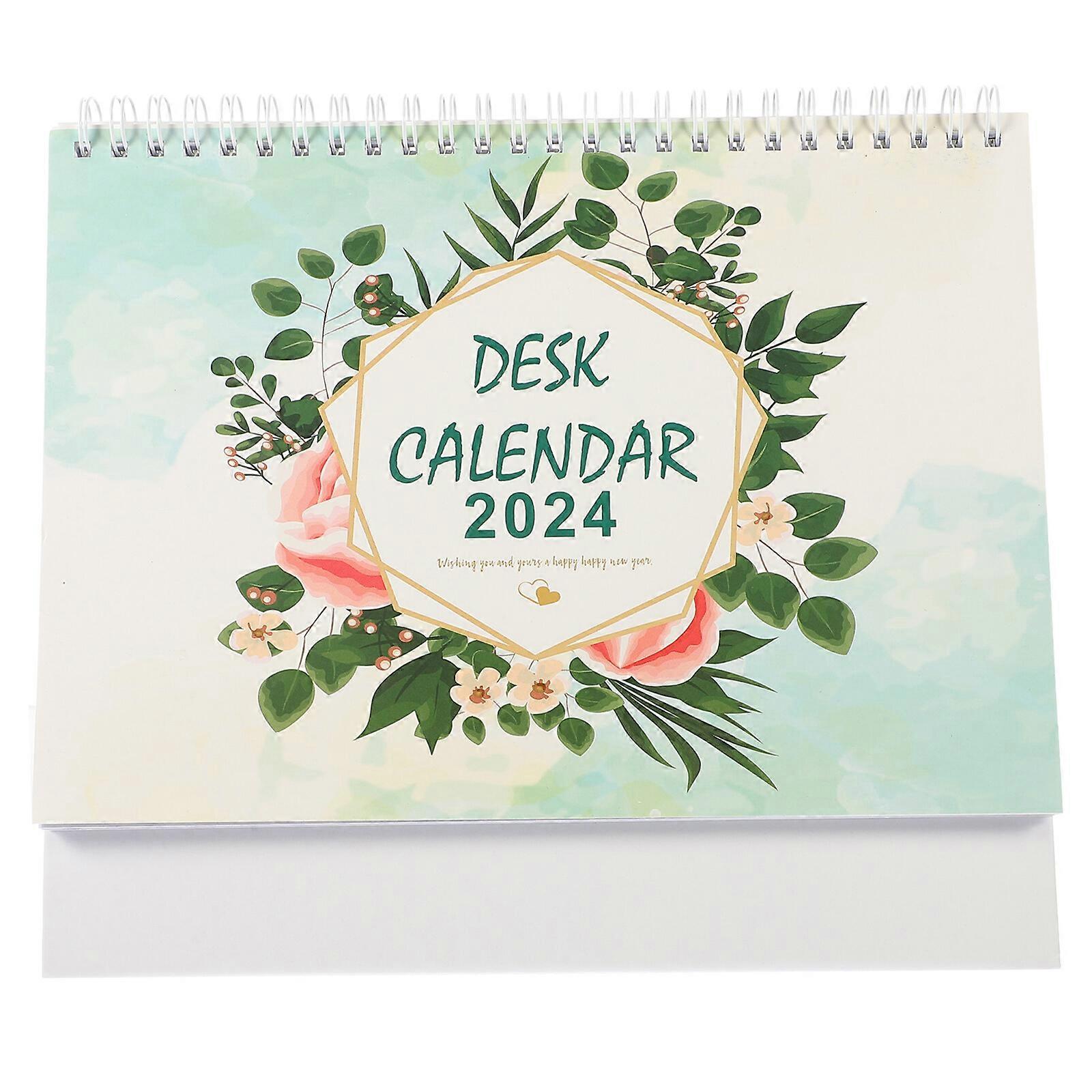 Desk Calendar 2024 Desk Calendar Ornament Stand Up Flip Calendar Decor Desktop Calendar