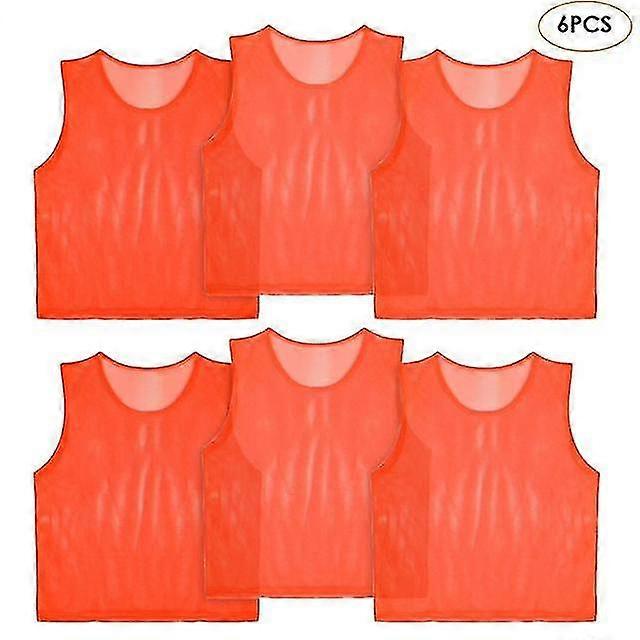 Nylon Mesh Scrimmage Team Practice Vests Jerseys For Adult Sports Basketball, Soccer, Football(6 Jerseys)
