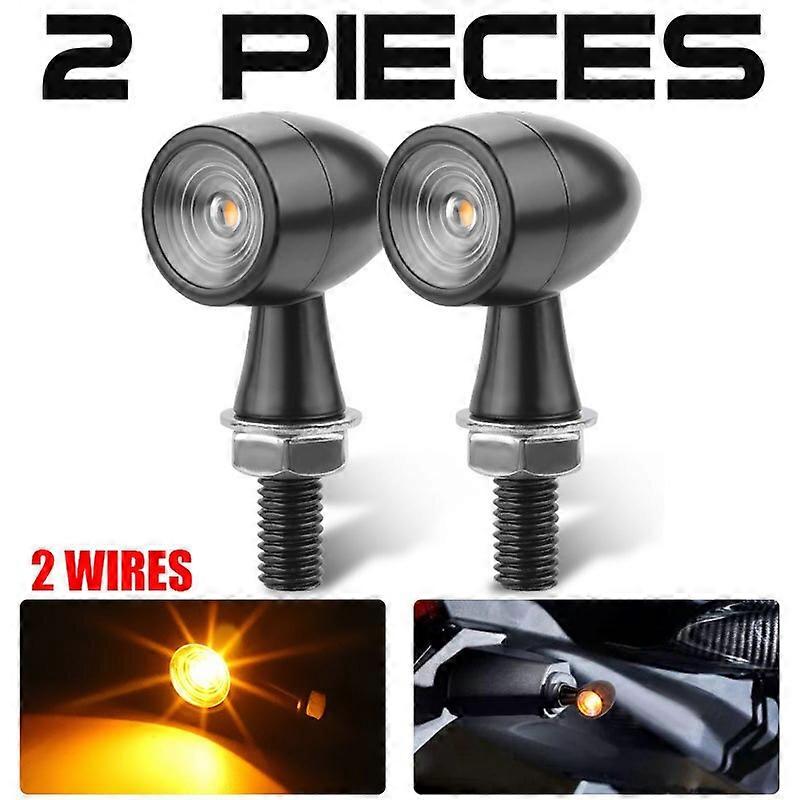 2/4Pcs Bullet Mini Motorcycle LED Turn Signal 8MM Running Indicator Light 12V Universal For Honda Suzuki Kawasaki YamahaMotor Vehicle Lighting