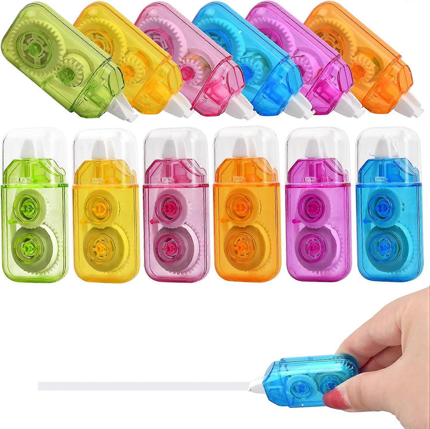 Rainbow-12PCS correction tape, 4m x 5mm white correction tape for mice, correction tape, correction rollers for students and children, correction roll