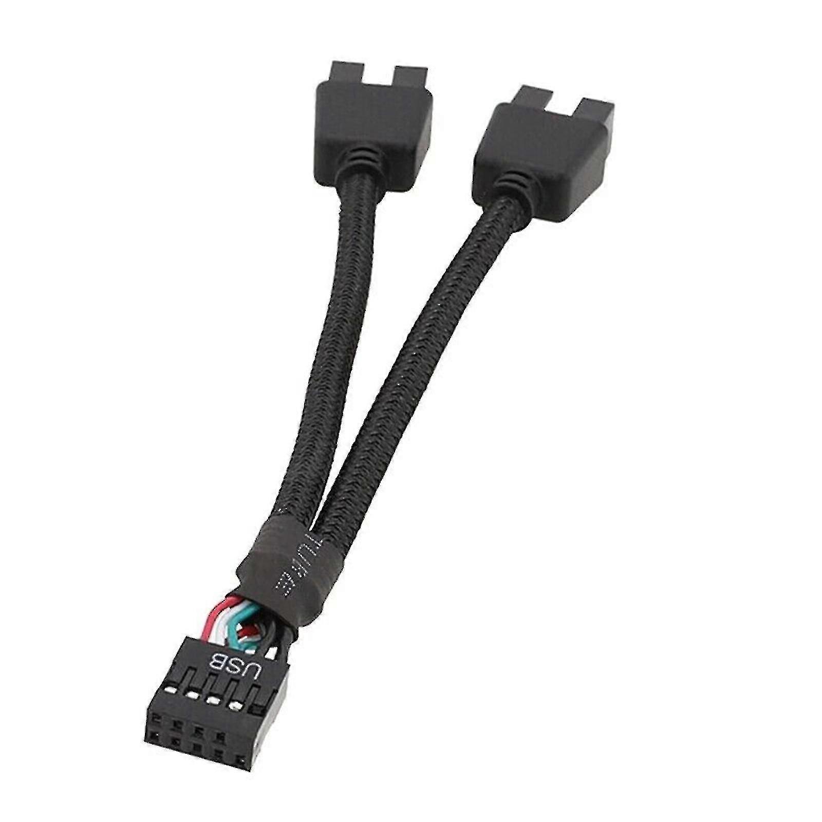 Płyta główna USB 2.0 9-pinowa listwa 1 do 2 Rozszerzenie Hub Splitter Adapter Konwertuj nowy