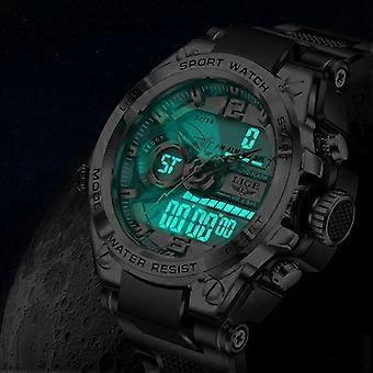 Orologio Digitale Uomo Sportivo Militare | 50M Impermeabile Multifunzione Con Retroilluminazione | Nero