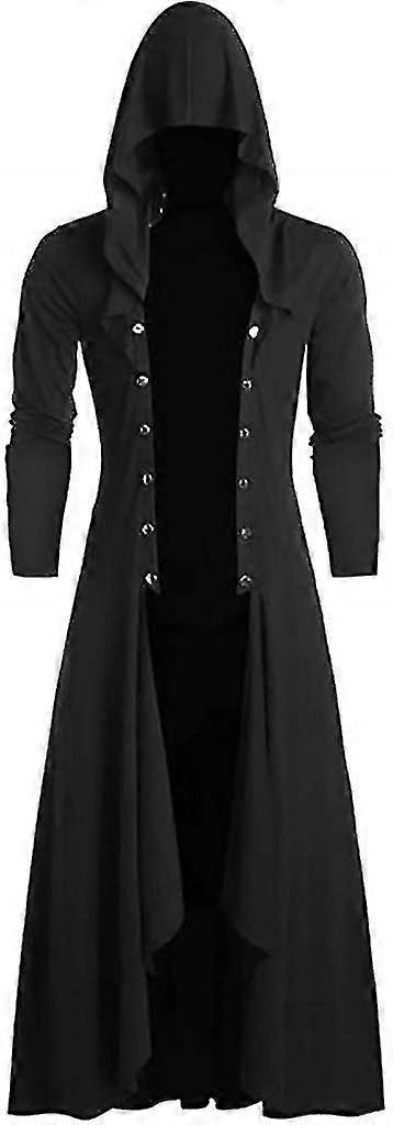 Pánske Renesančné Oblečenie Pánske S Hooded Sveter Long Cape Cloak Ležérne Retro Gothic Cosplay Party Stage Outfit Topy