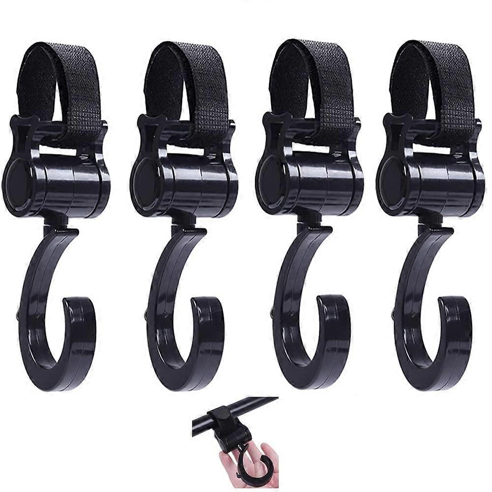 4pcs Stroller Hook Clips Stroller 360 Degree Rotating Pram Shopping Hooks