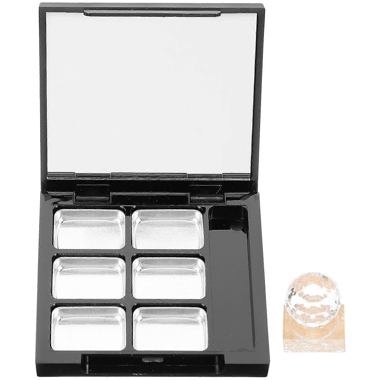 1 Set Compact Empty Highlighter Case Mirror Inside Refillable Cosmetics Container