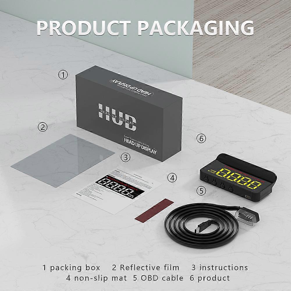 WYOBD M5 HUD Head Up Display OBD2 indbygget computer forrude projektor bil digital display speedometer automatisk tilbehør