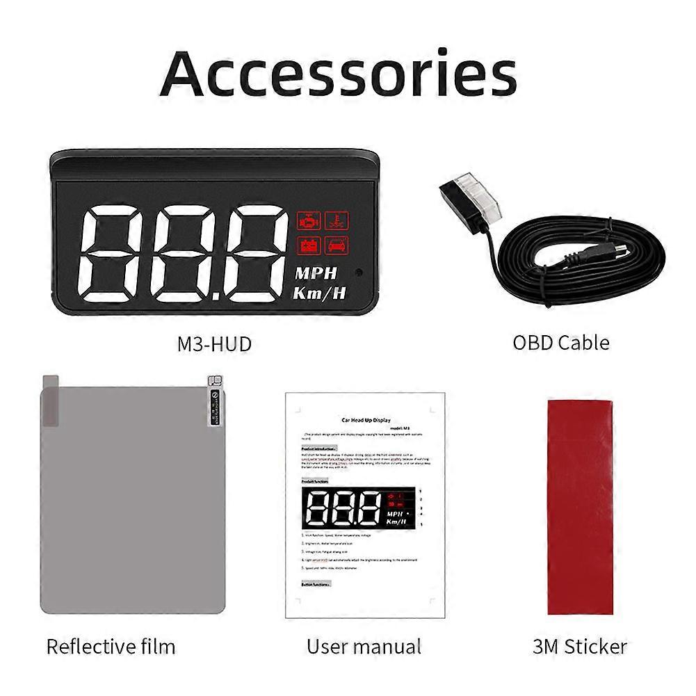 Universal M3 Auto OBD2 GPS Head-Up Display Auto Electronics HUD Projetor Display Digital Car Velocímetro Acessórios Para Carro