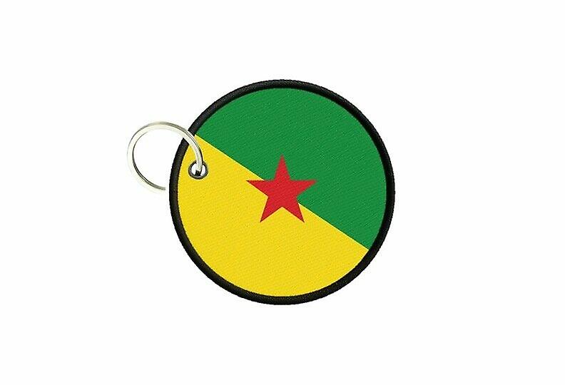 Keychain keys French Guiana flag printed round round round