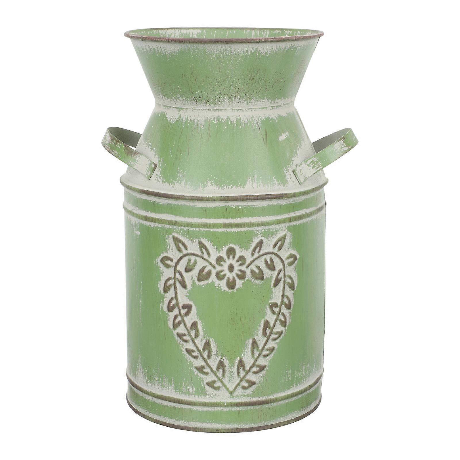 Retro Vase Rustic Flower Vase Decorative Pitcher Vase Shabby Chic Flower Vase Iron Retro Flowerpot Retro Flower Bucket