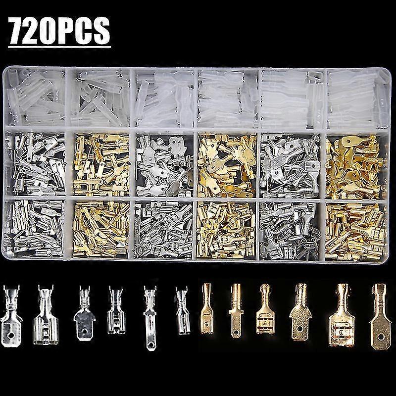 720pcs 2.8/4.8/6.3mm Crimp Terminals Insulated Seal Electrical Wire Connectors Crimp Terminal Connector Assortment Kit