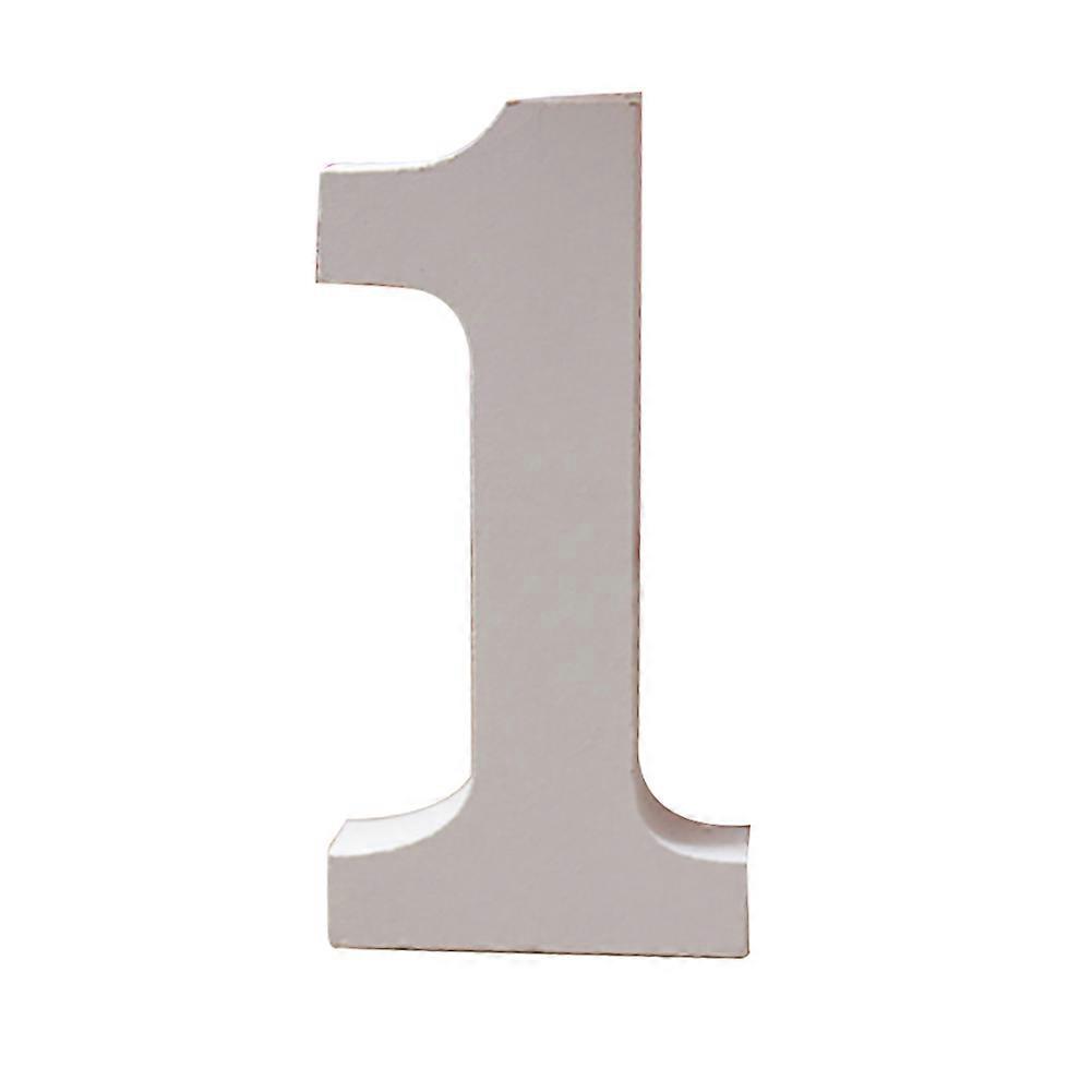 0-9 أرقام خشبية بيضاء حلي حفل زفاف فندق ديكور المنزل الدعائم الصورة