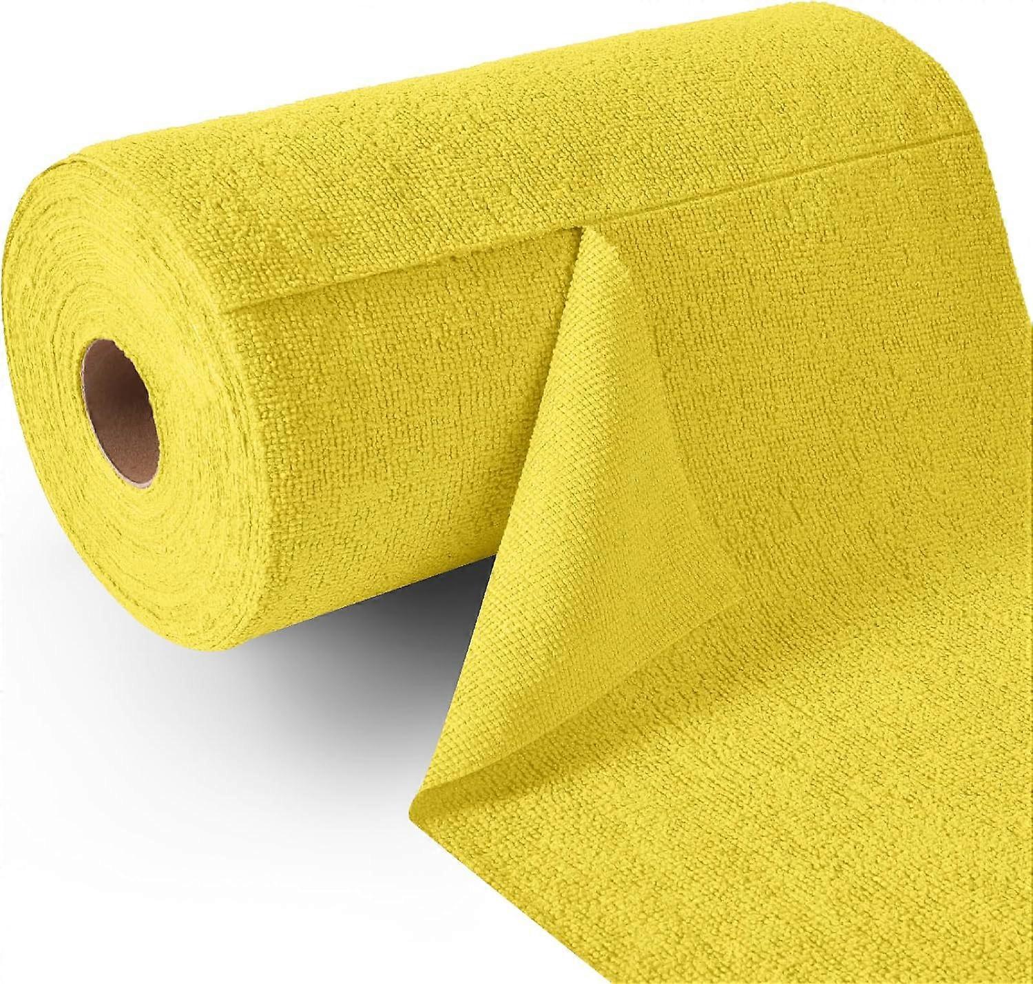 12 x 12 chiffon de nettoyage en microfibre serviettes réutilisables pour la maison automobile et magasin jaune