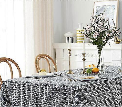 Fishbone Pattern Cotton Linen Rectangular Tv Cabinet Desk Dining Table Coffee Table Table Cloth Cloth Finished Tablecloth Table Mat