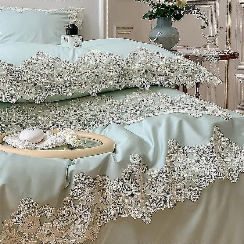Premium Bettwäsche Französische Spitze Princess Wind Langstapel Baumwolle Vierteilige Baumwolle Mädchen Bettwäsche