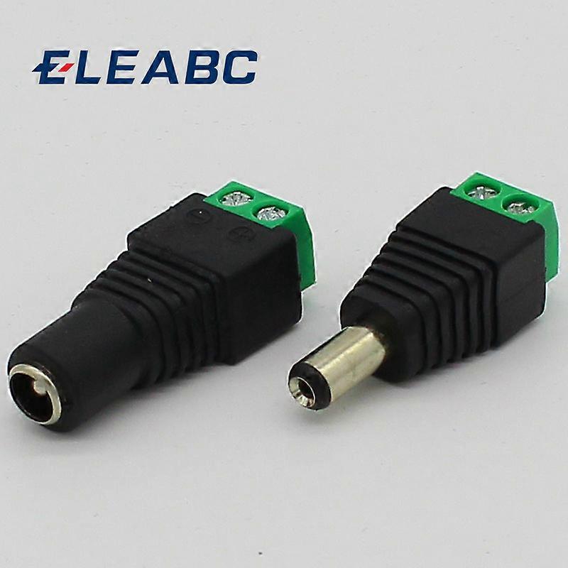 No soldering 2.1x5.5mm Power DC Jack Plug Socket dc Connector Female + Male DC Plug Jack Adapter Wire Connector CCTV Connector