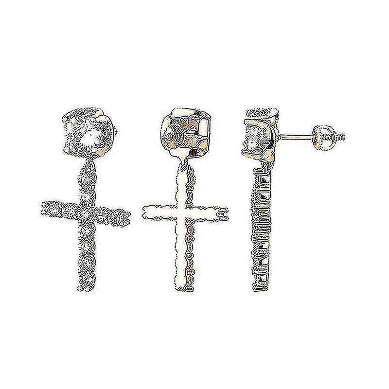 Punk Gold Cross Earrings For Men