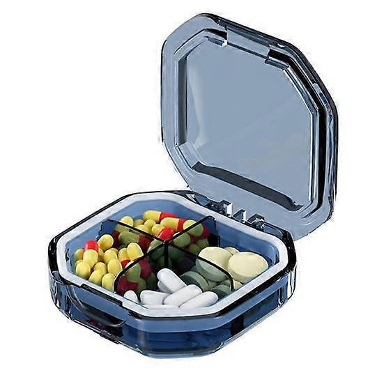 Convenient 7-Day Pill Box Dispenser 4/6-Grid Design Large Space Buckle Fix Good Sealing Pocket-sized Pill Container